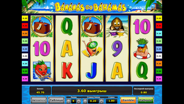 Бонусная игра Bananas Go Bahamas 10